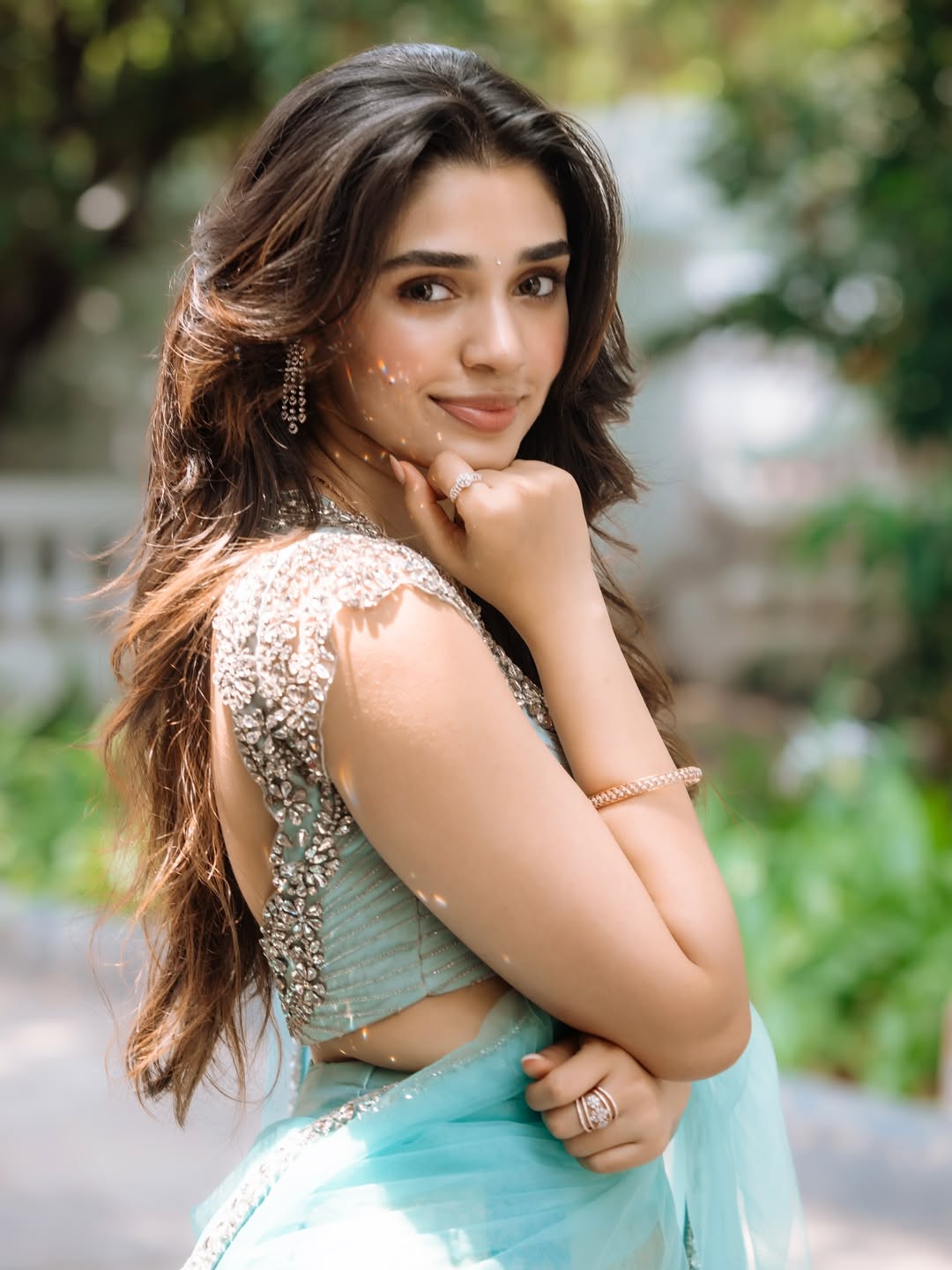 Krithi Shetty Shines in Dreamy Blue Lehenga-Choli Ensemble