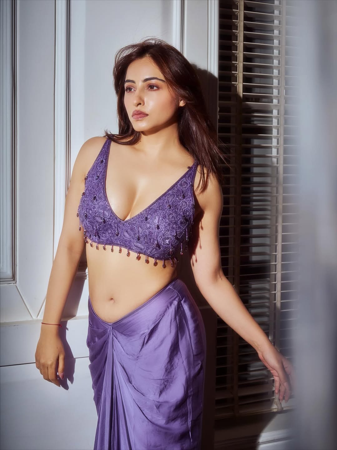 Niyati Fatnani Shines in Elegant Purple Lehenga Glam Look