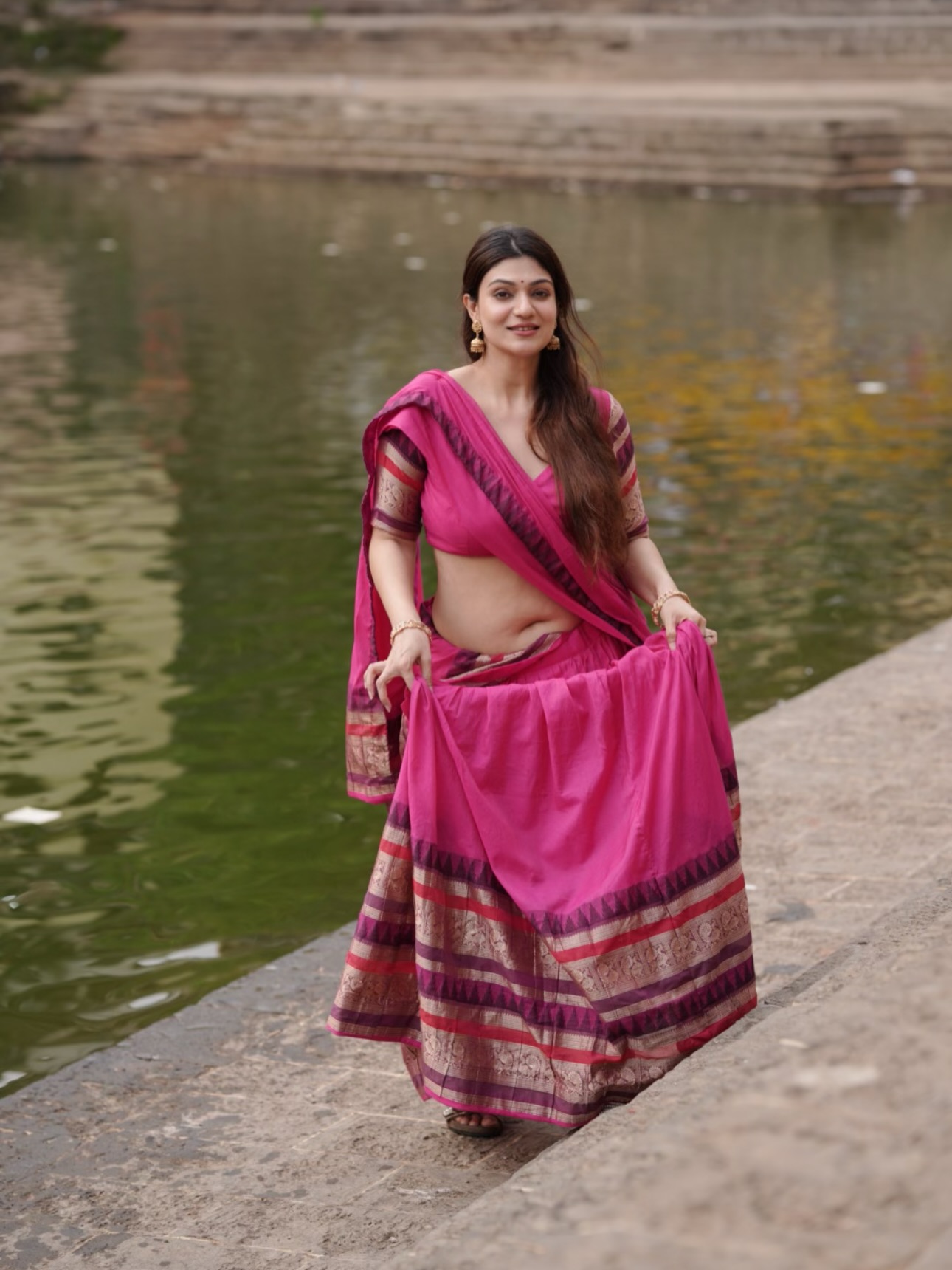 Aditi Gautam’s Pink Saree Elegance: Career from Neninthe to Now