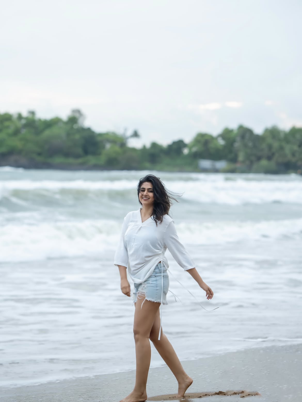 Varshini Sounderajan Enjoys a Breezy Beach Walk in Casual Chic Style
