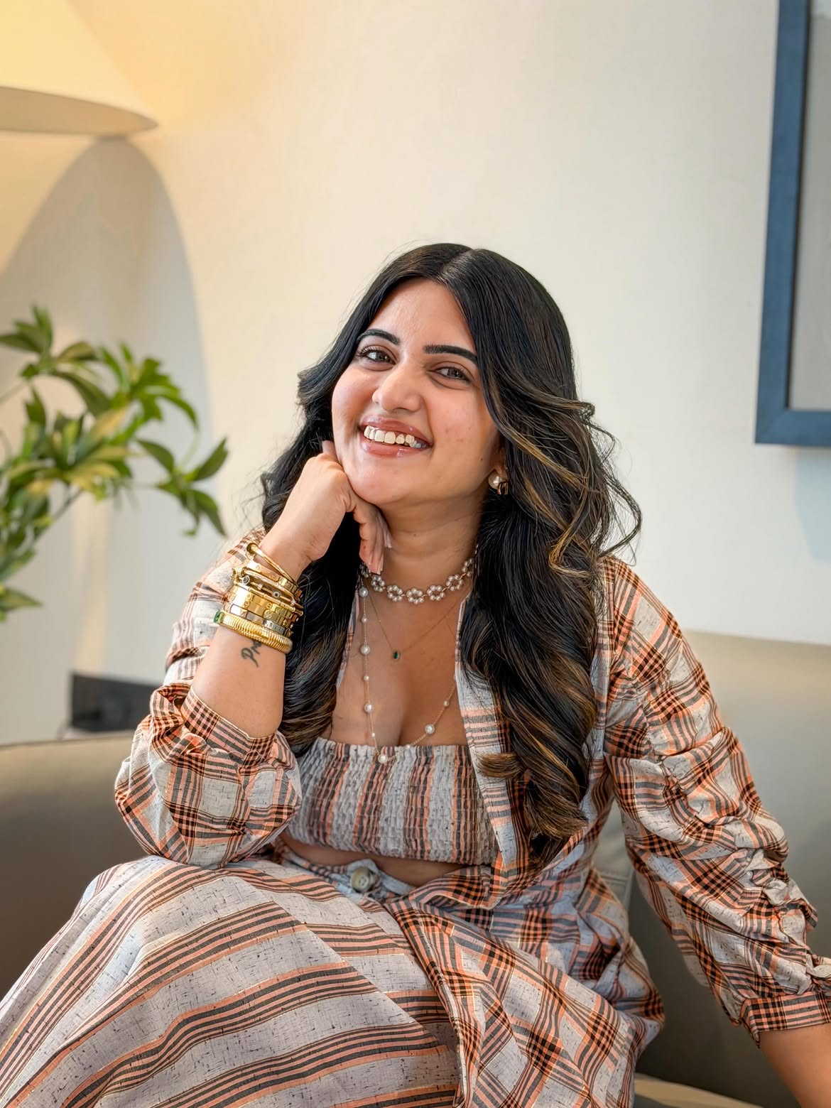 Sravanthi Chokarapu Impresses in Trendy Plaid Co-Ord Outfit