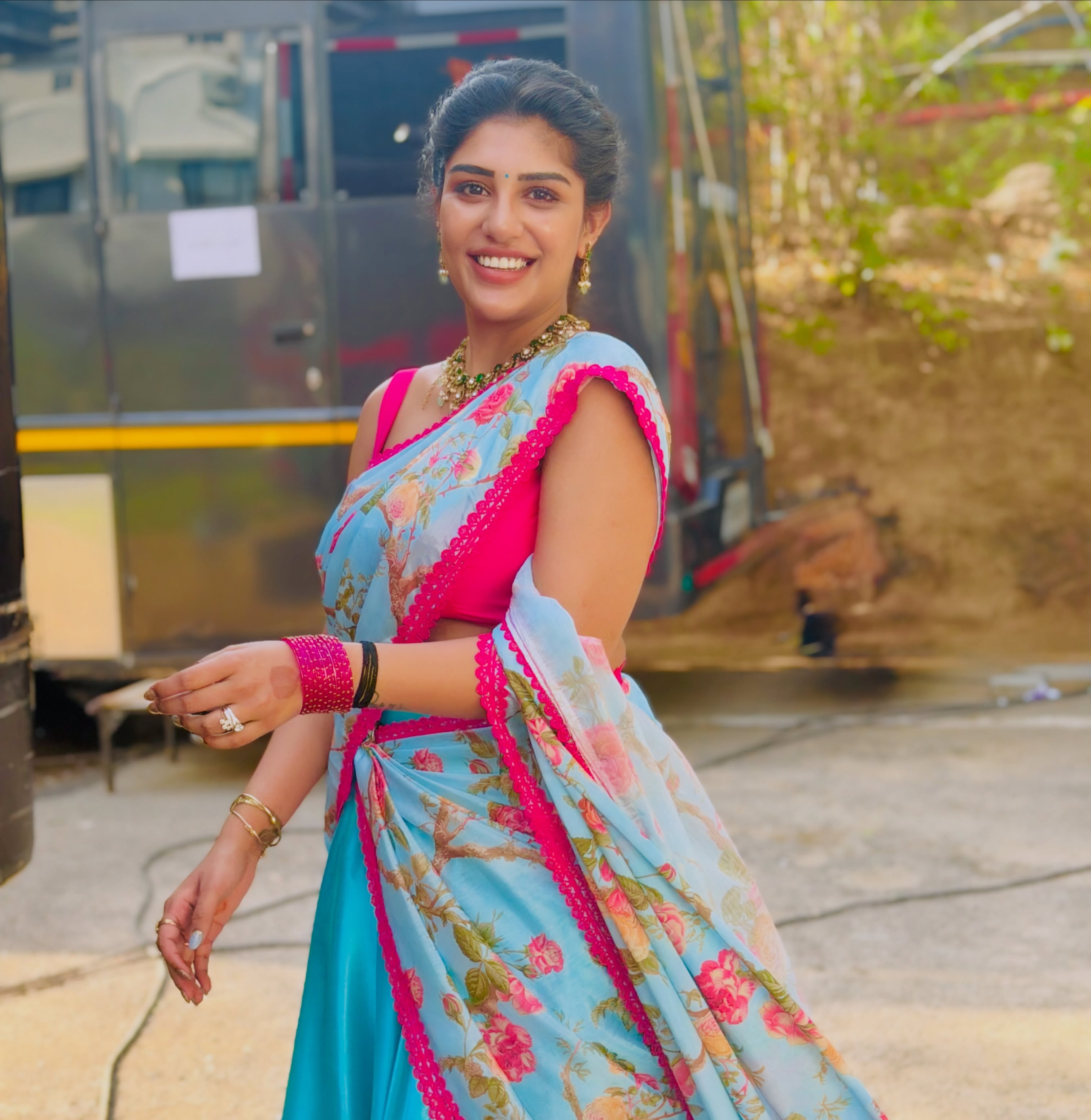 Bandaru Supritha Radiant in Floral Pastels