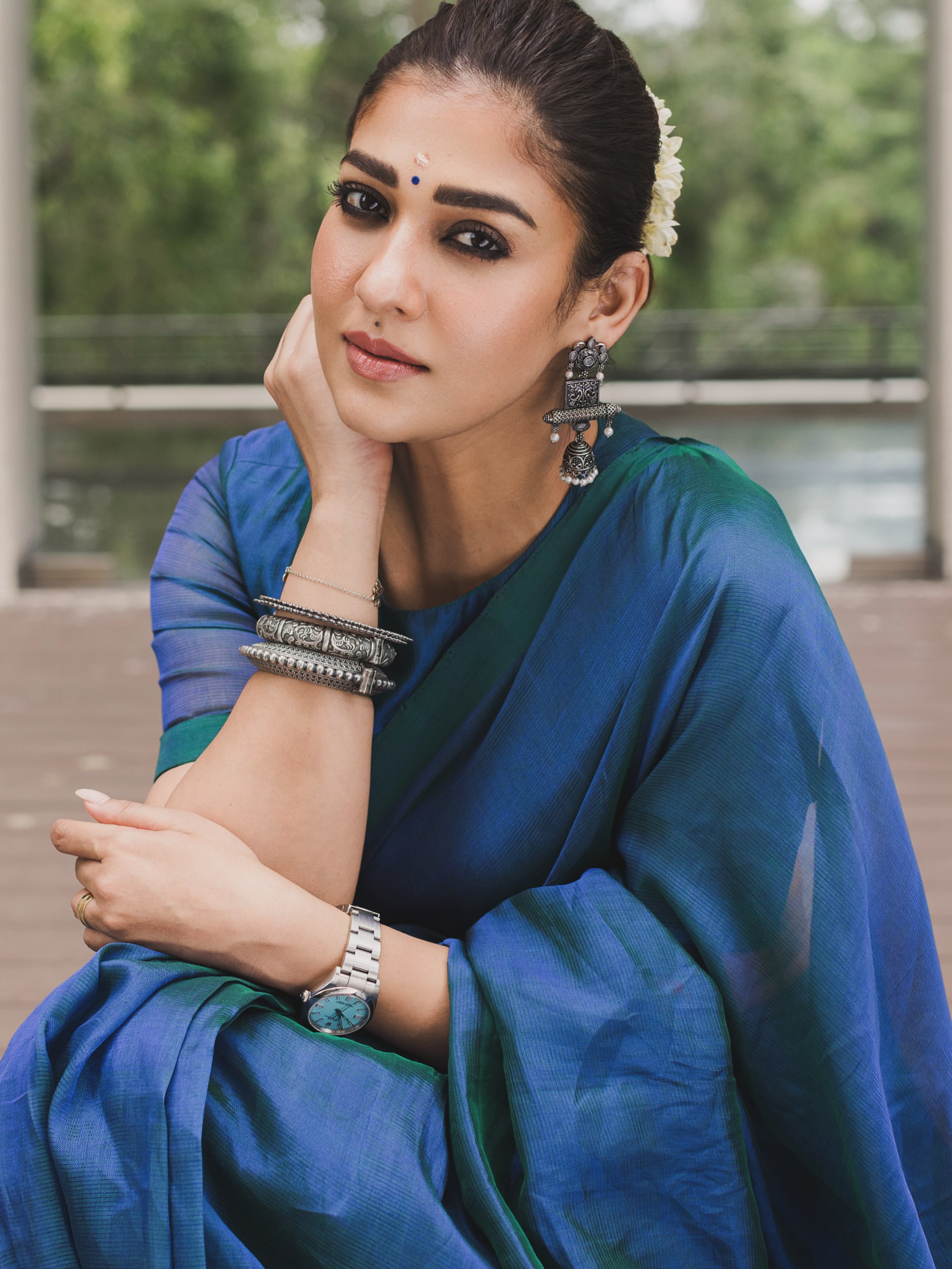 Nayanthara Defines Regal Sophistication in Sea-Green Silk