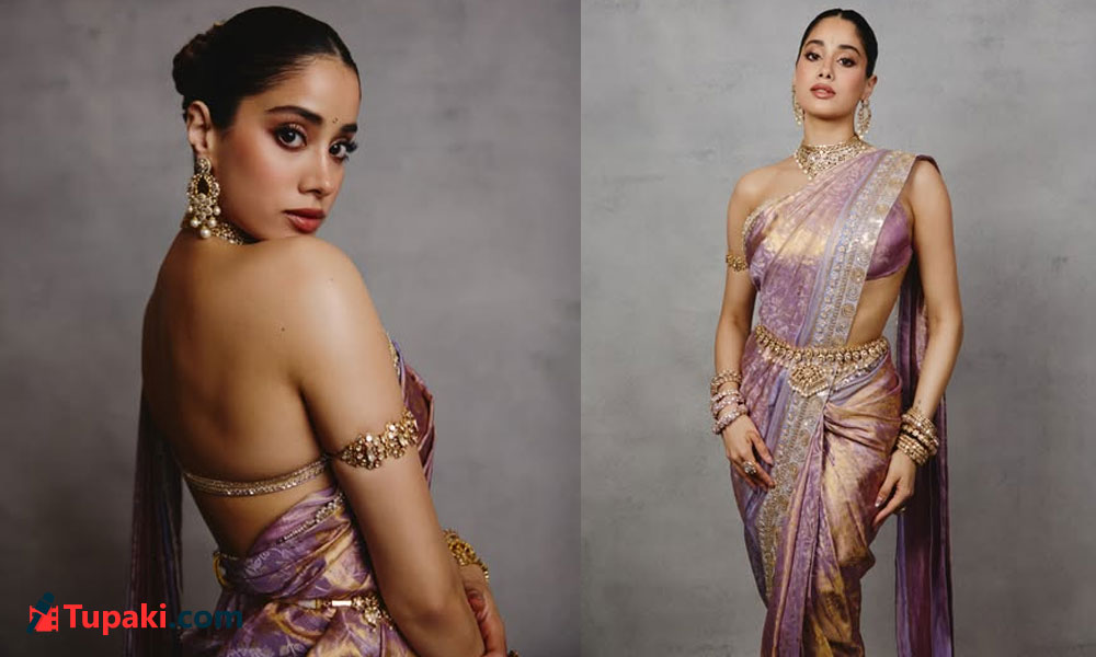 ట్రెడిషనల్ శారీలో రాయల్ లుక్.. లేటెస్ట్ ఫొటోలతో నెటిజన్ల మనసు దోచేసిన జాన్వీ కపూర్!