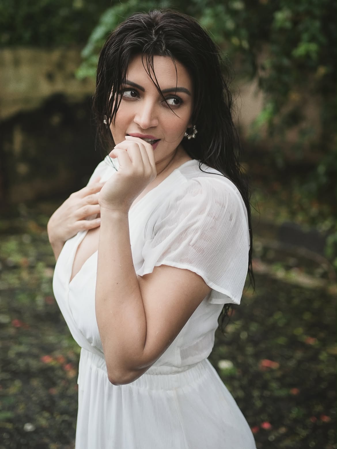 Shama Sikanders Rain-Kissed White Dress Look Is Pure Elegance