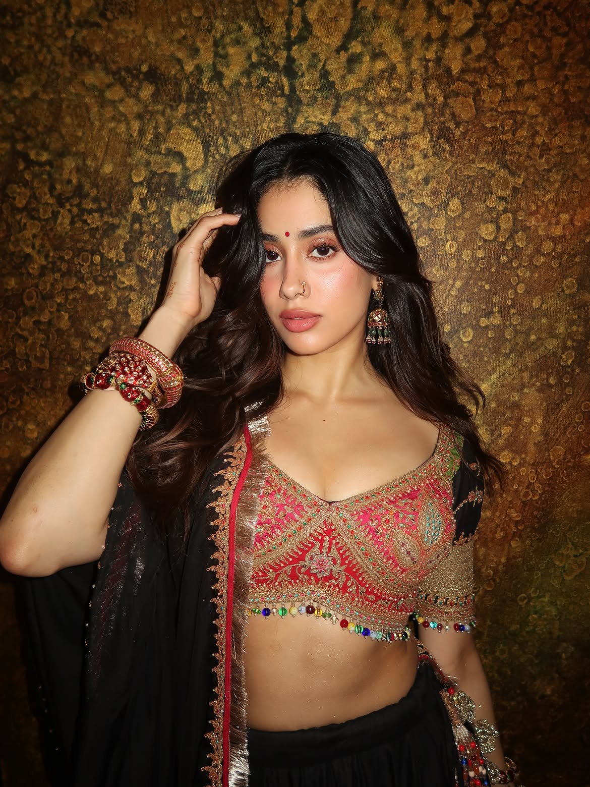 Janhvi Kapoor Stuns in a Royal Pink Lehenga Look