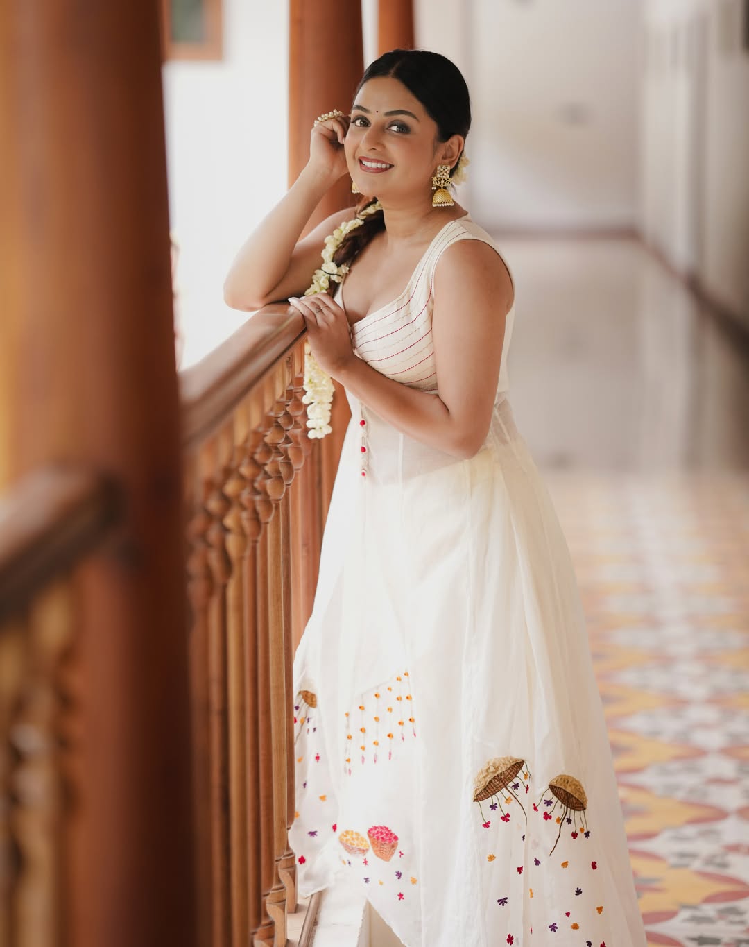 Esther Anil Mesmerizes Fans with Her Traditional White Look