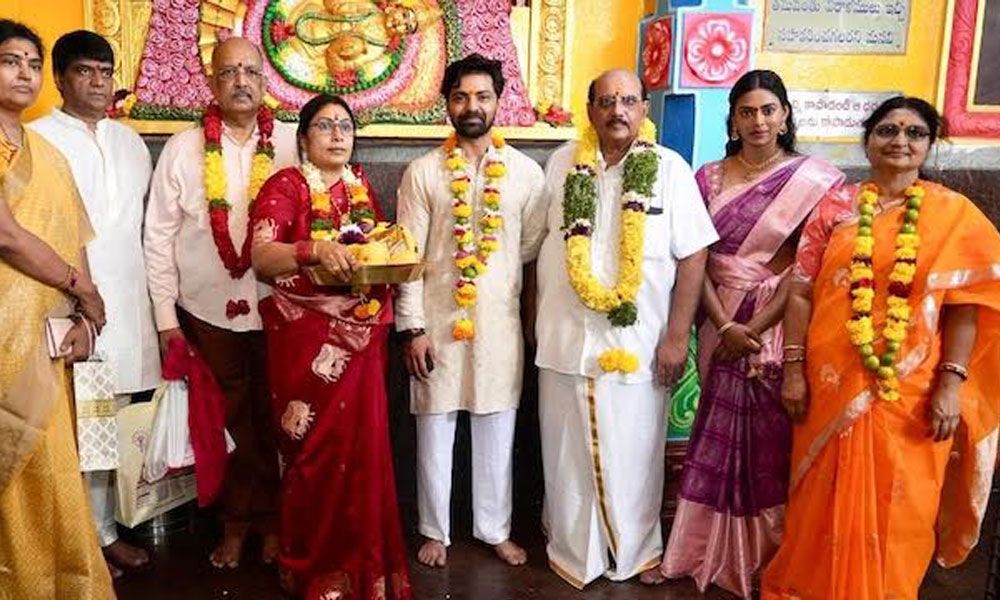 Agadha team kickstarts promotions with special bonalu at Balkampet Yellamma Pochamma Temple