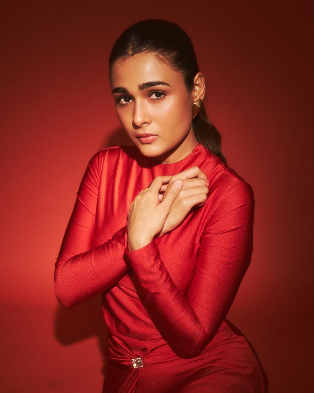Shalini Pandey Stuns in Bold Red Monochromes