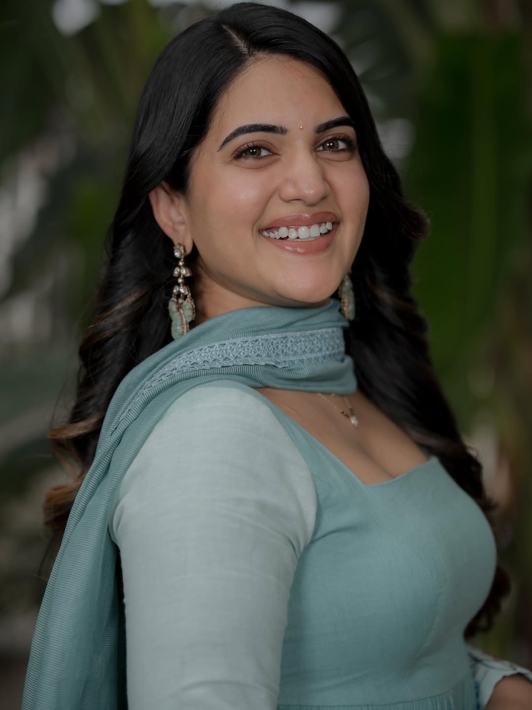 Sravanthi Chokarapu Stuns in Elegant Sea-Green Ethnic Look