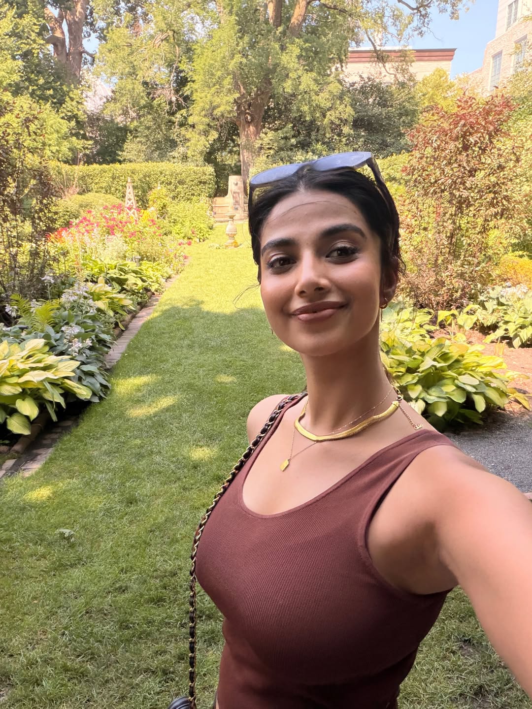 Meenakshi Chaudhary Enjoys a Scenic Cycling Escape With Stunning City Views