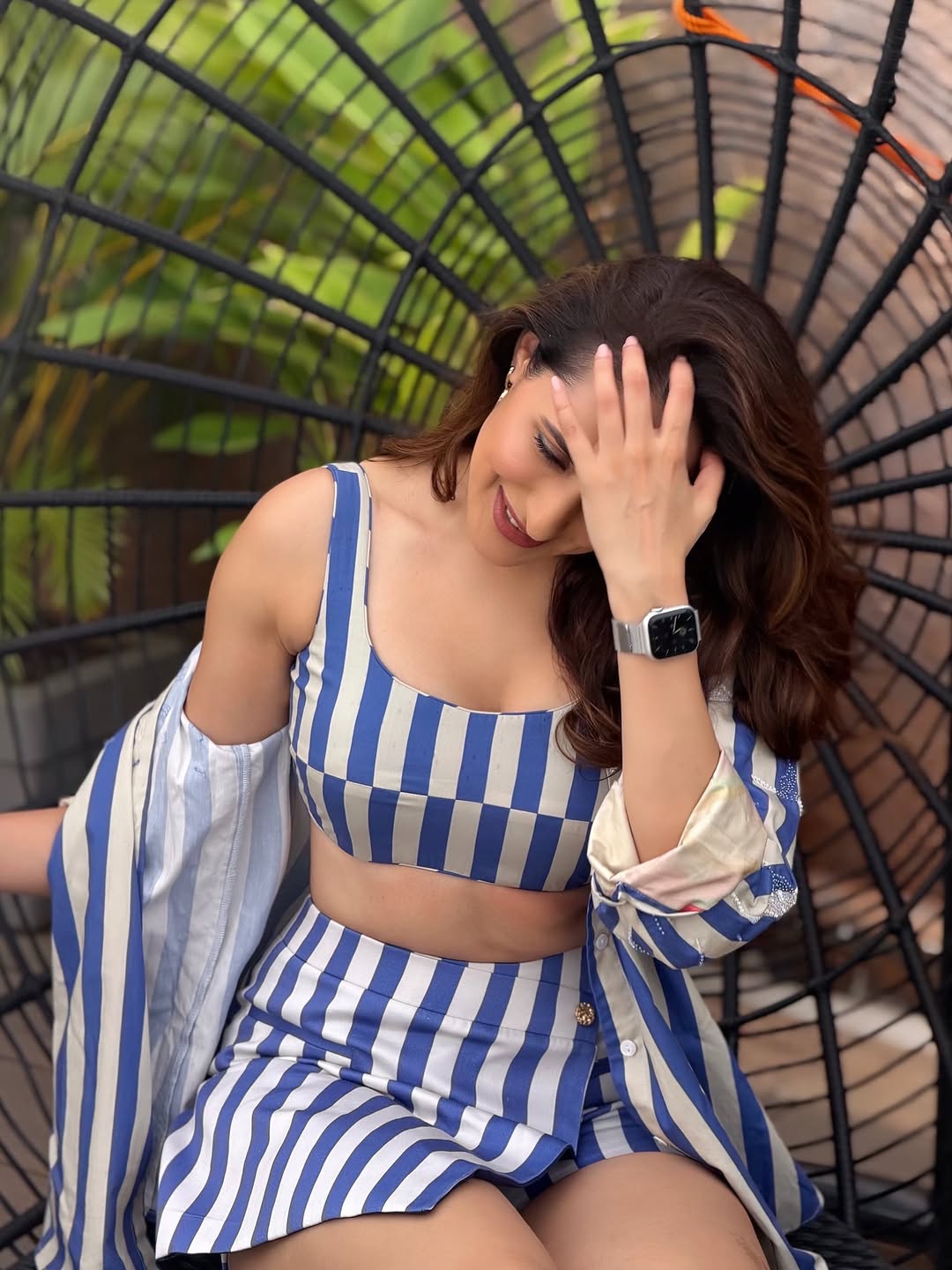 Pragya Jaiswal Turns Up the Glamour in Trendy Stripes