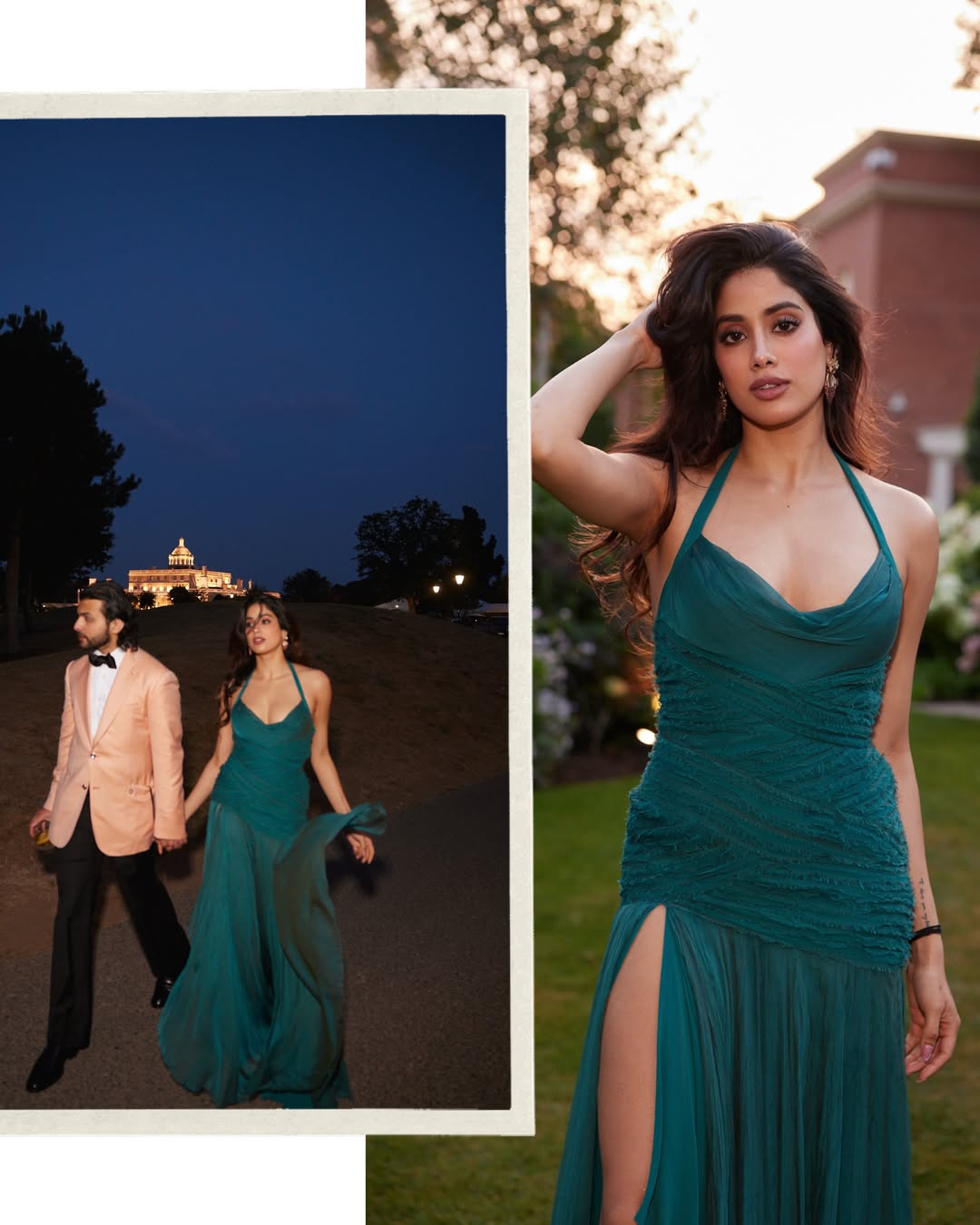 Janhvi Kapoor Charms Fans in Stunning Teal Green Gown