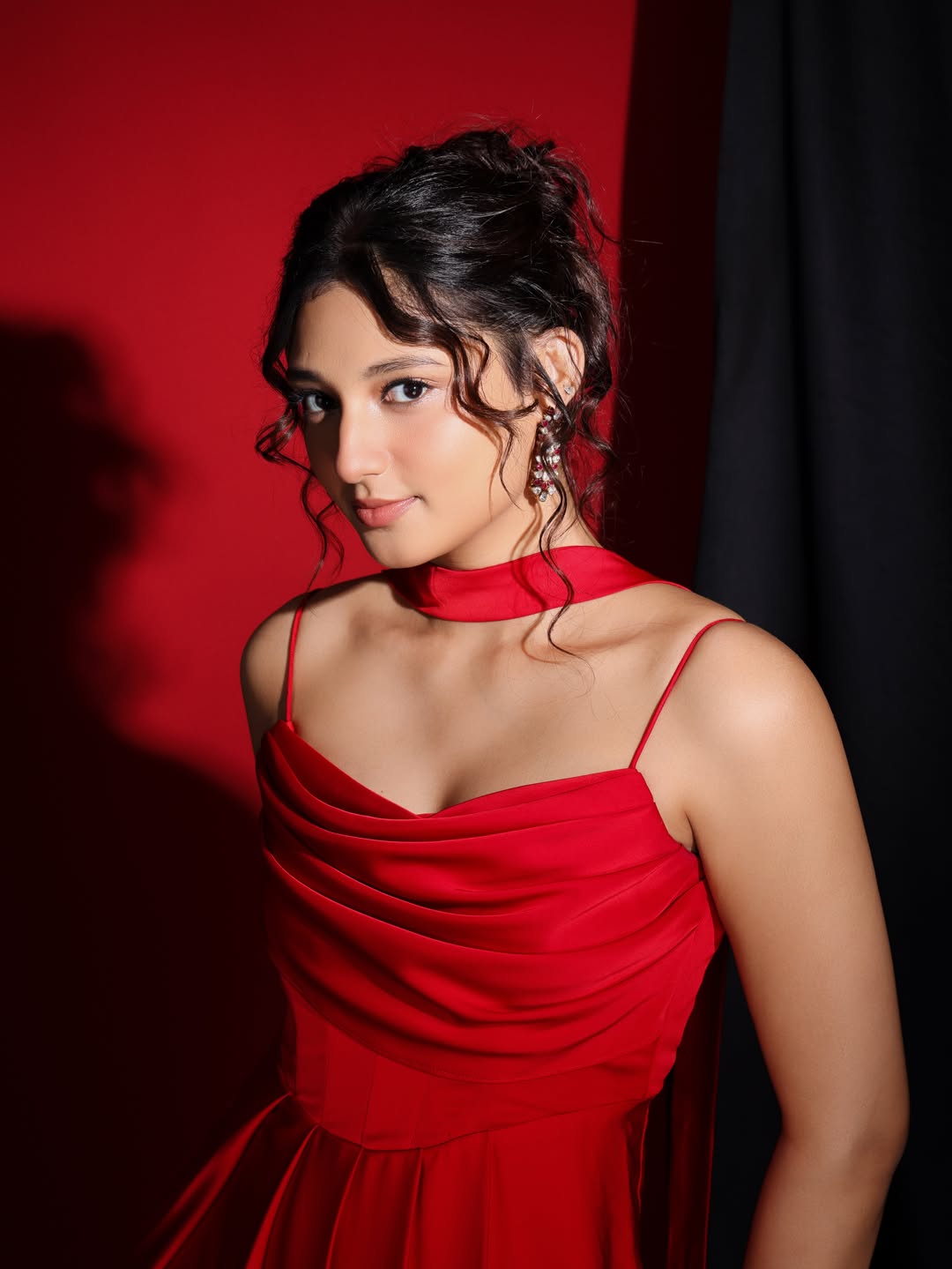 Ritika Nayak Dazzles in a Passionate Red Gown