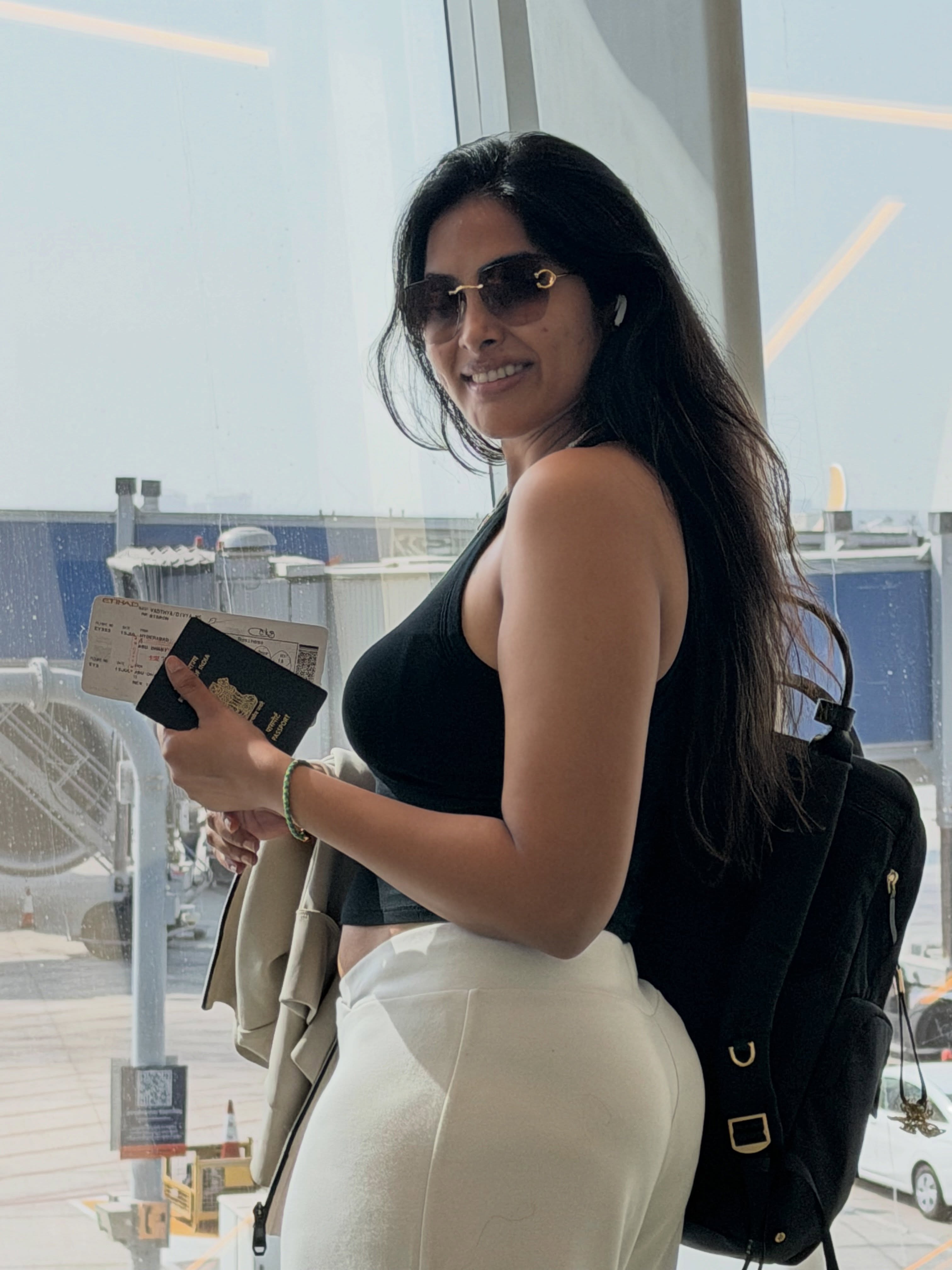 Divi Vadthya Turns Heads With Chic Airport Look on US Vacation