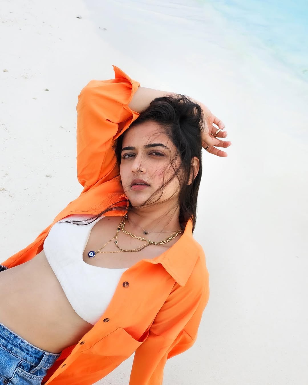 Ashika Ranganaths Beach Vacation Look Radiates Pure Charm and Elegance