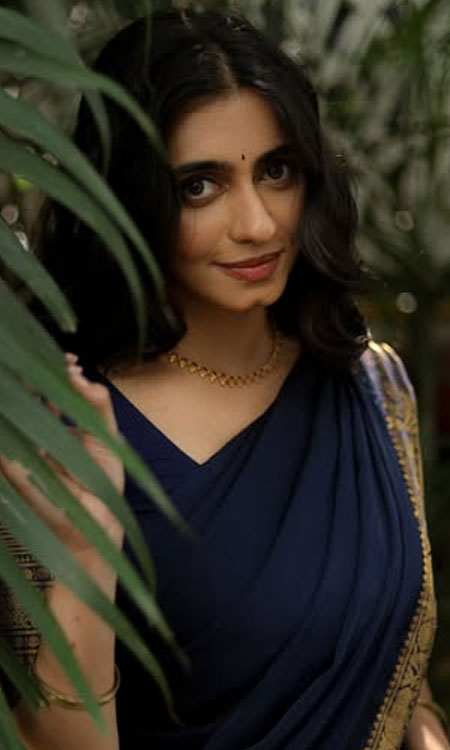 Maanasa Choudhary Latest Clicks In Blue Saree