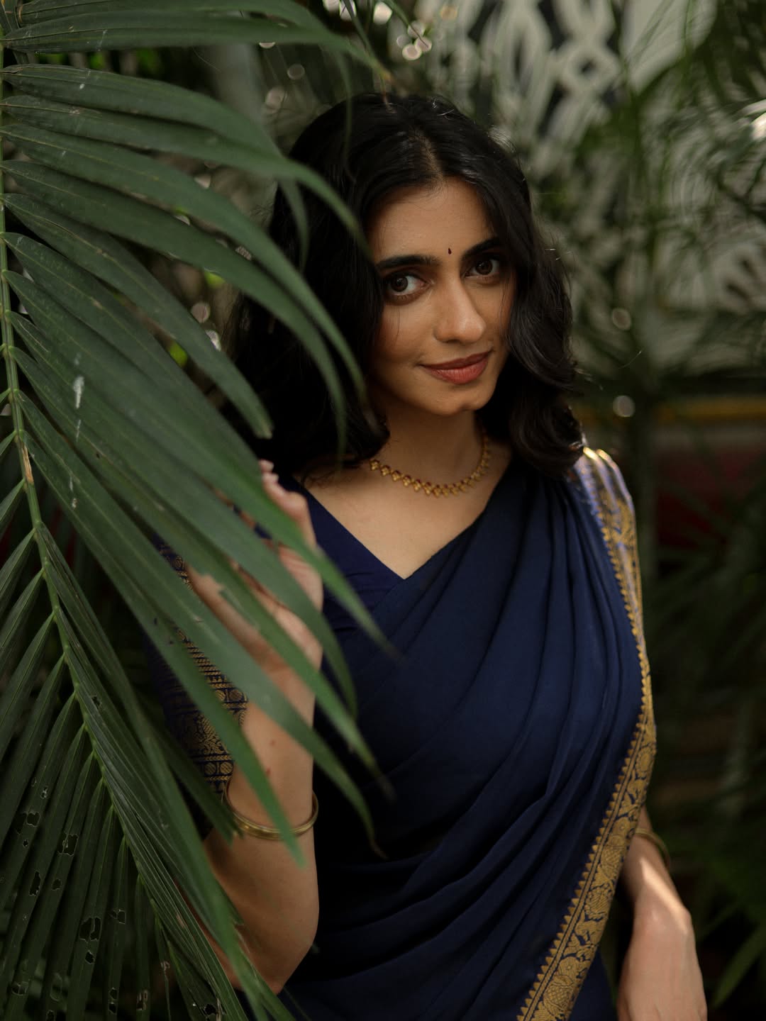 Maanasa Choudhary Latest Clicks In Blue Saree