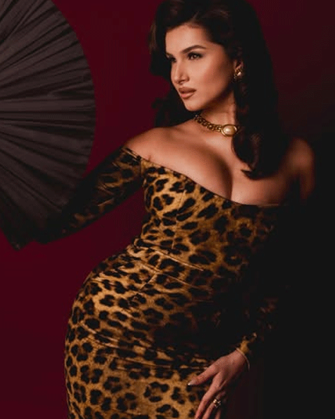 Tara Sutaria’s Toxic Glow: Leopard Print & Trailer Night Glam