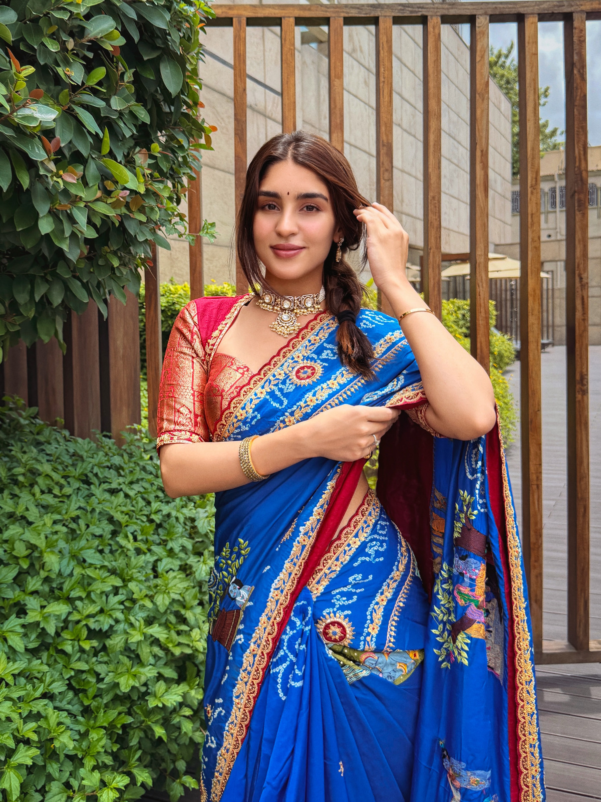 Yukti Thareja Captivates in Elegant Blue Saree Look