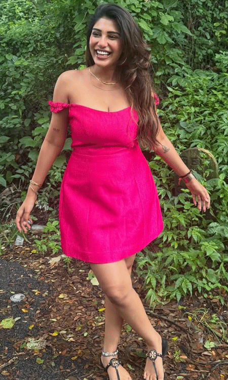 Supritha Naidu Looks Stunning in Vibrant Pink Mini Dress