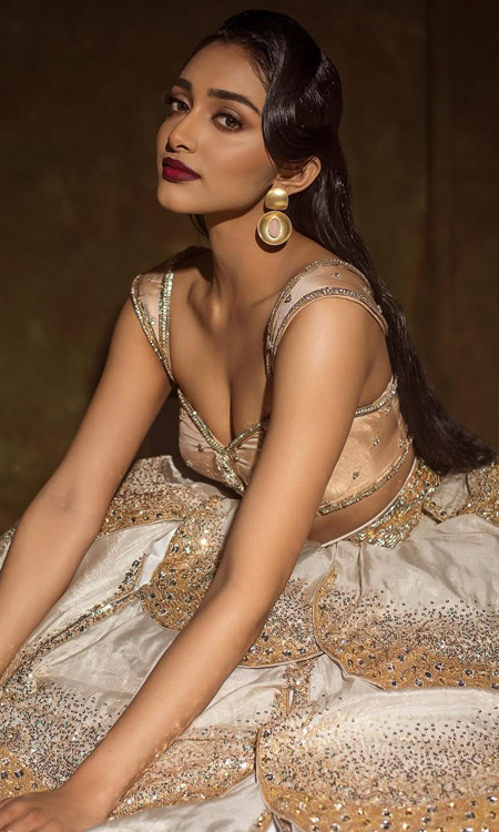 Preity Mukhundhan Looks Ethereal in Gorgeous Gold-Embellished Lehenga