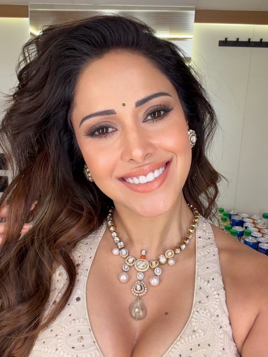 Nushrratt Bharuccha Stuns in an Elegant Beige Ethnic Look