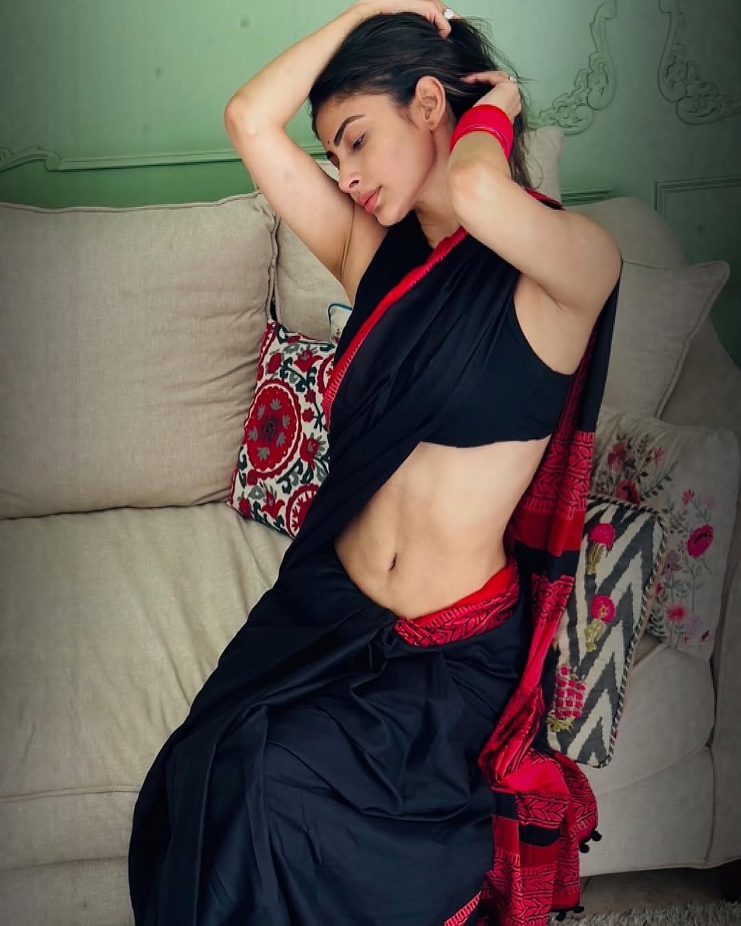 Mouni Roy Turns Heads With Her Glamorous Traditional Avatar