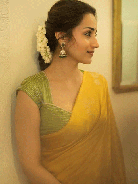 Yellow Elegance: Trisha’s Traditional Glow