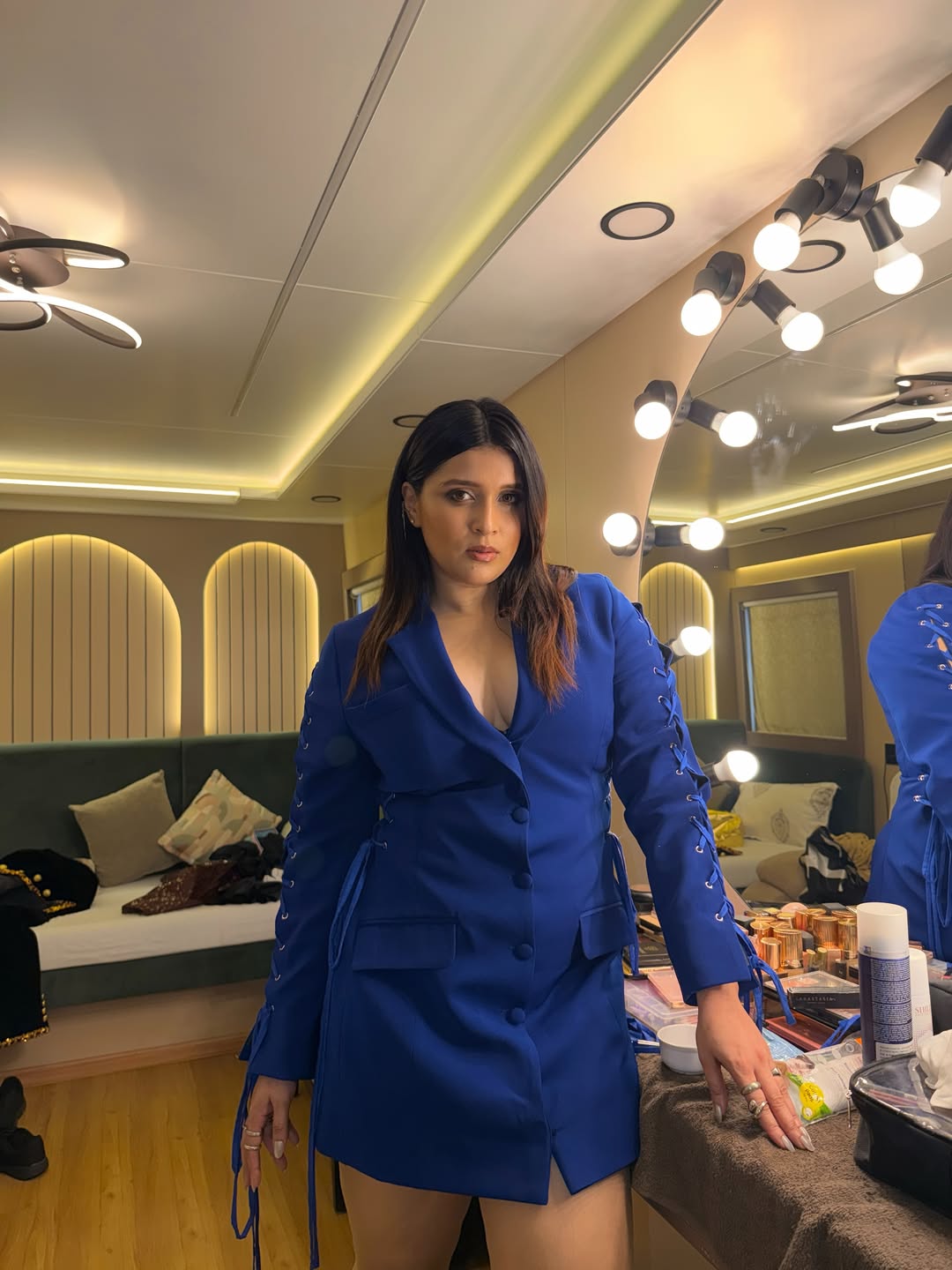 Mannara Chopra’s Royal Blue Look Wins Hearts Online