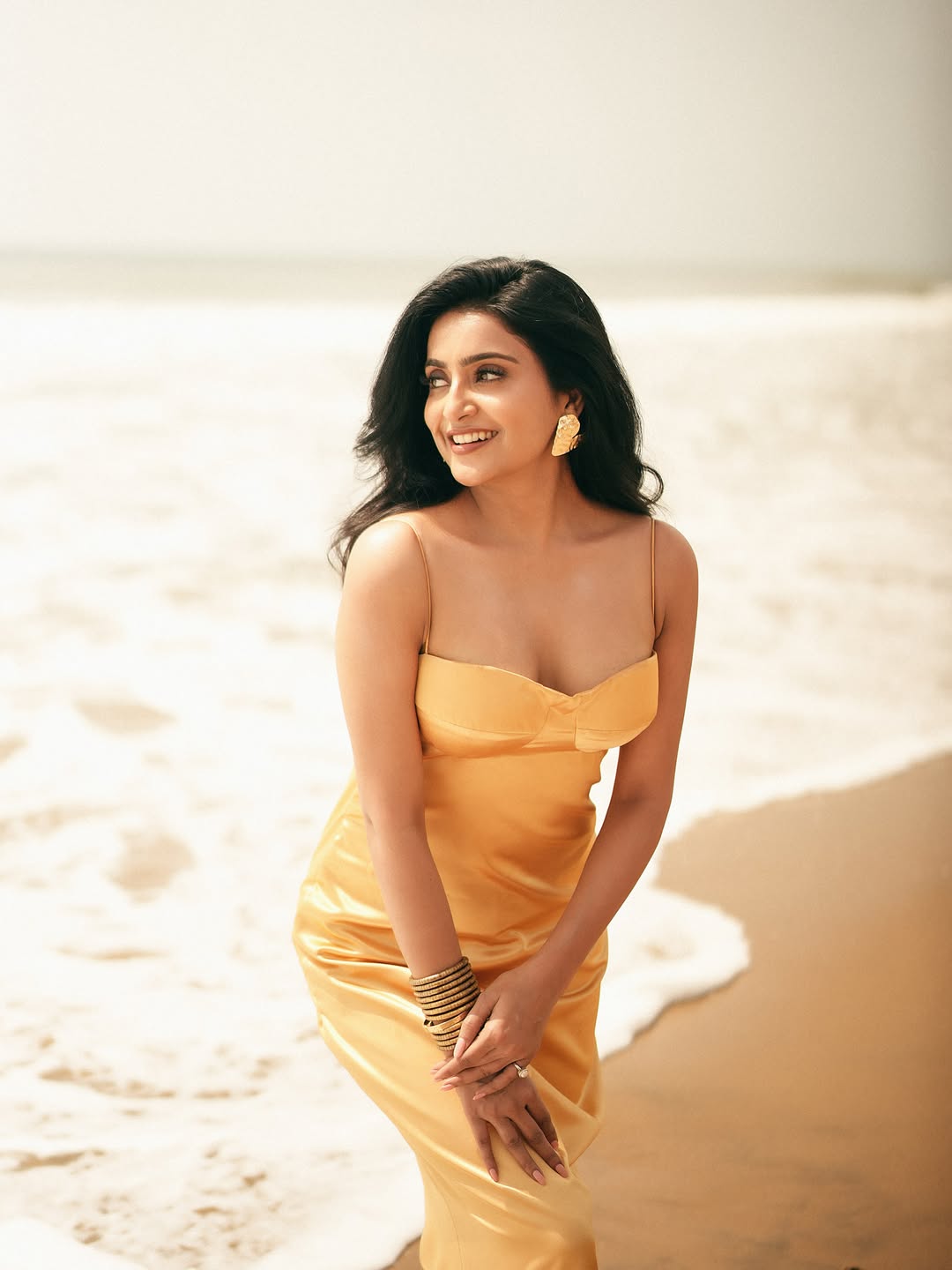 Avantika Mishra Looks Radiant in a Stunning Yellow Beach Dress
