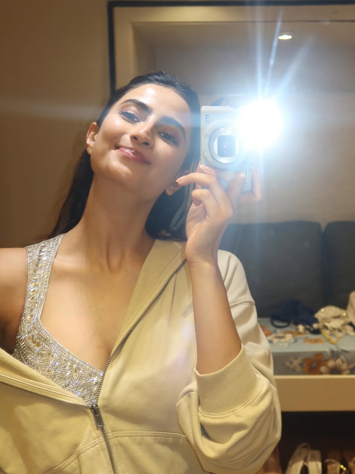 Palak Tiwaris Playful Mirror Selfie