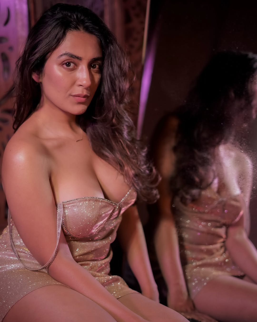 Jinal Joshi Stuns in a Glamorous Champagne-Toned Dress
