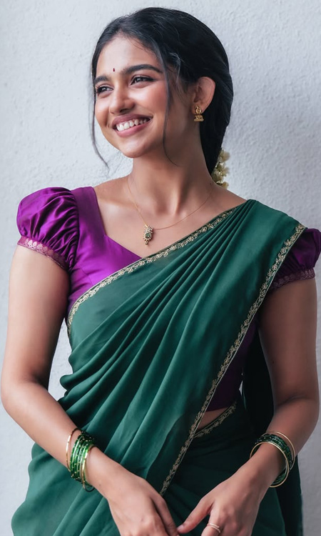 Mamitha Baiju Stuns in a Classic Saree Look