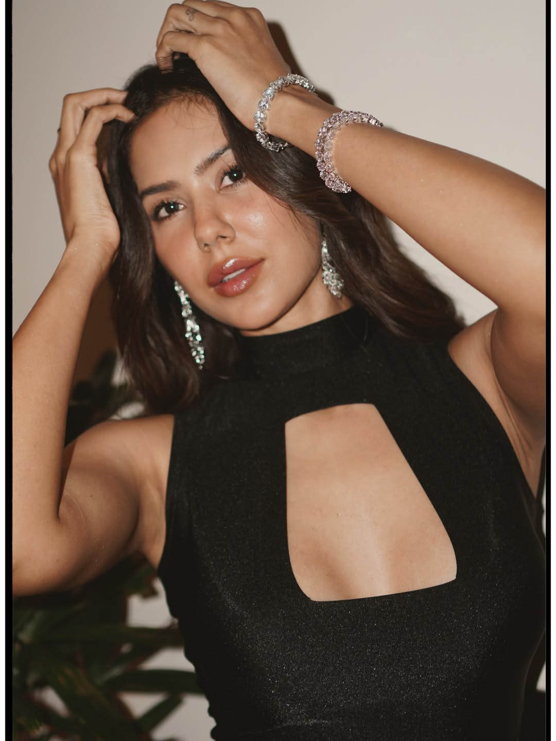 Sonam Bajwa Stuns in a Classy Black Halter-Neck Dress