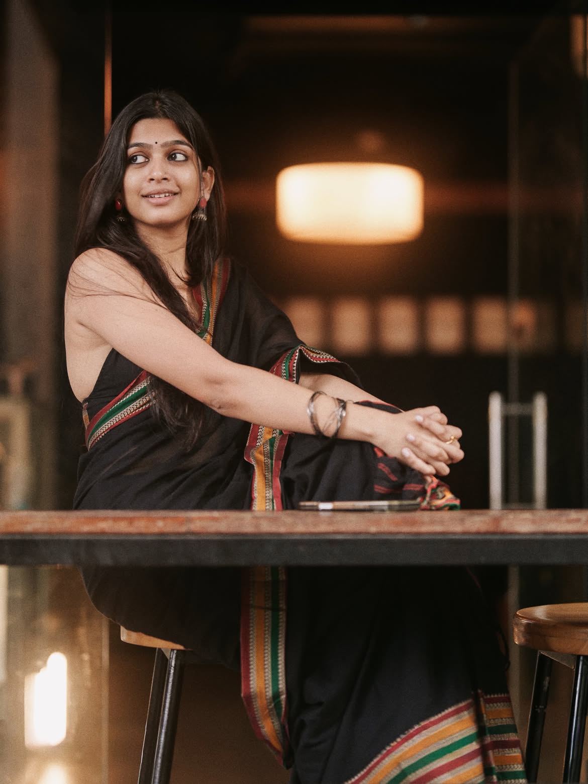 Ananthika Sanilkumar Looks Graceful in a Stunning Black Saree