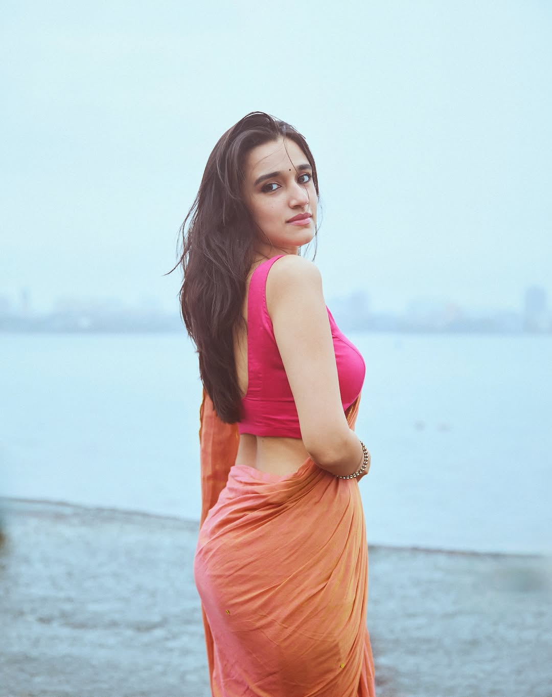 Nuveksha Stuns in a Vibrant Saree Look with Timeless Grace