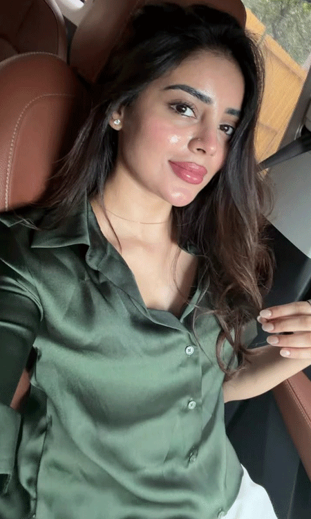 Kushitha Kallapu Stuns in a Chic Green Shirt Car Selfie