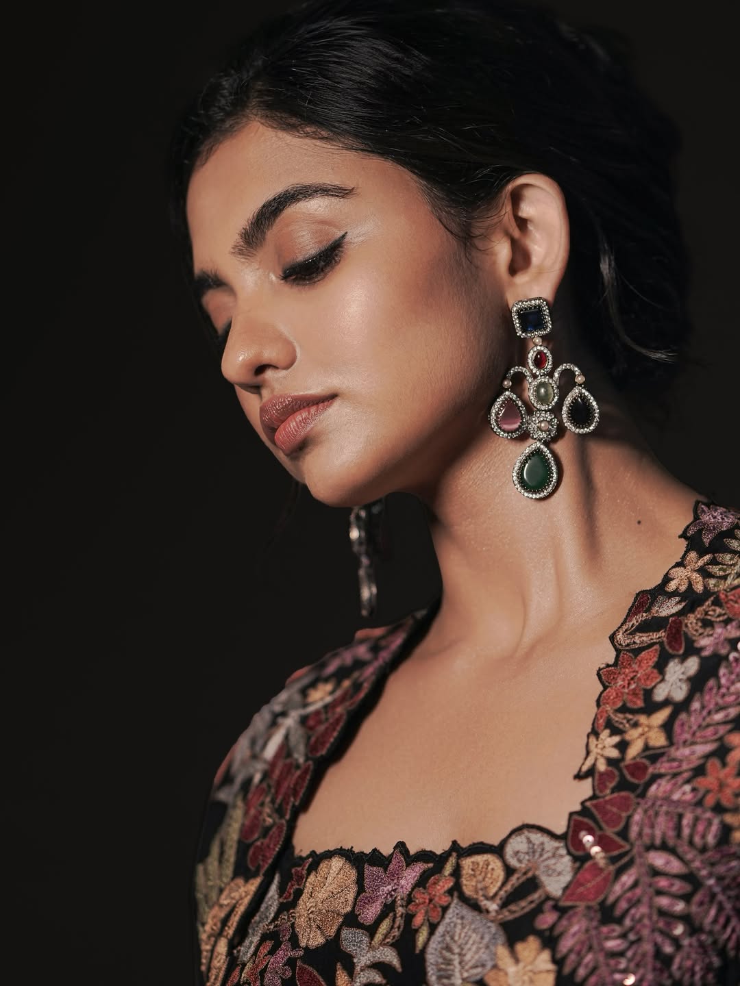 Mamitha Baiju Stuns in Elegant Black Lehenga Look