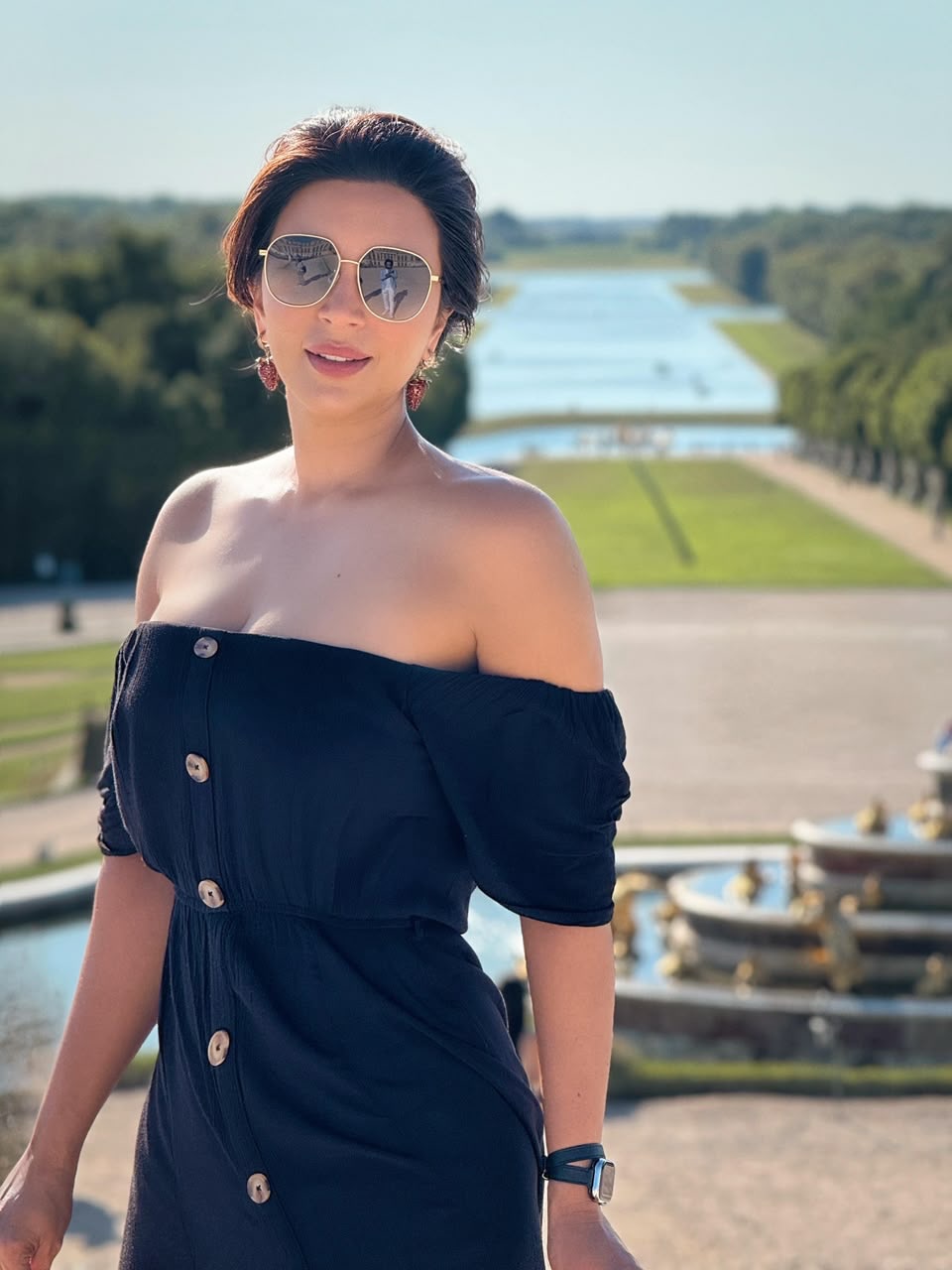 Shama Sikander Stuns in a Chic Black Off-Shoulder Dress