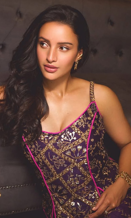 Triptii Dimri Stuns in a Regal Purple Lehenga Gown