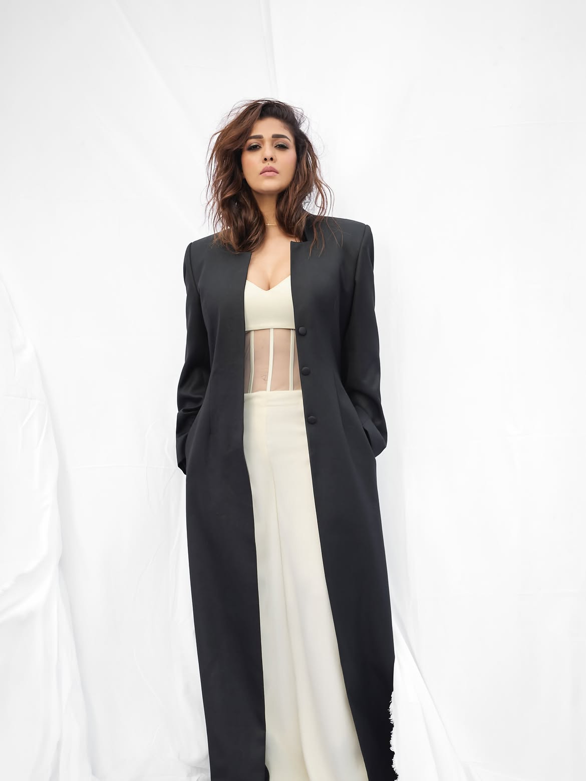Nayanthara Striking Latest Look In Black Coat