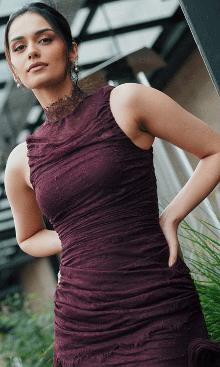 Manushi Chhillar Radiates Elegance in a Stunning Lace Dress
