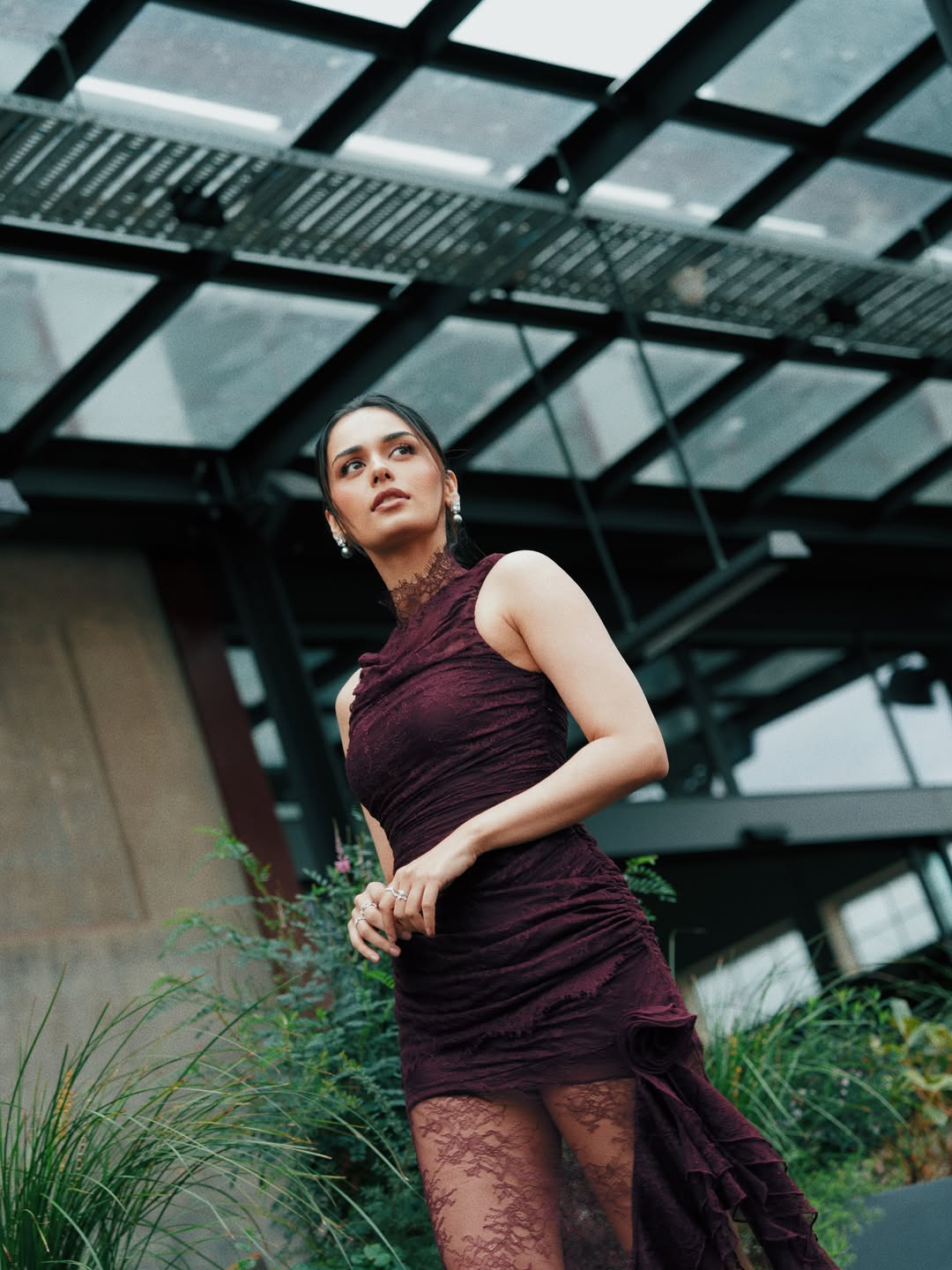 Manushi Chhillar Radiates Elegance in a Stunning Lace Dress
