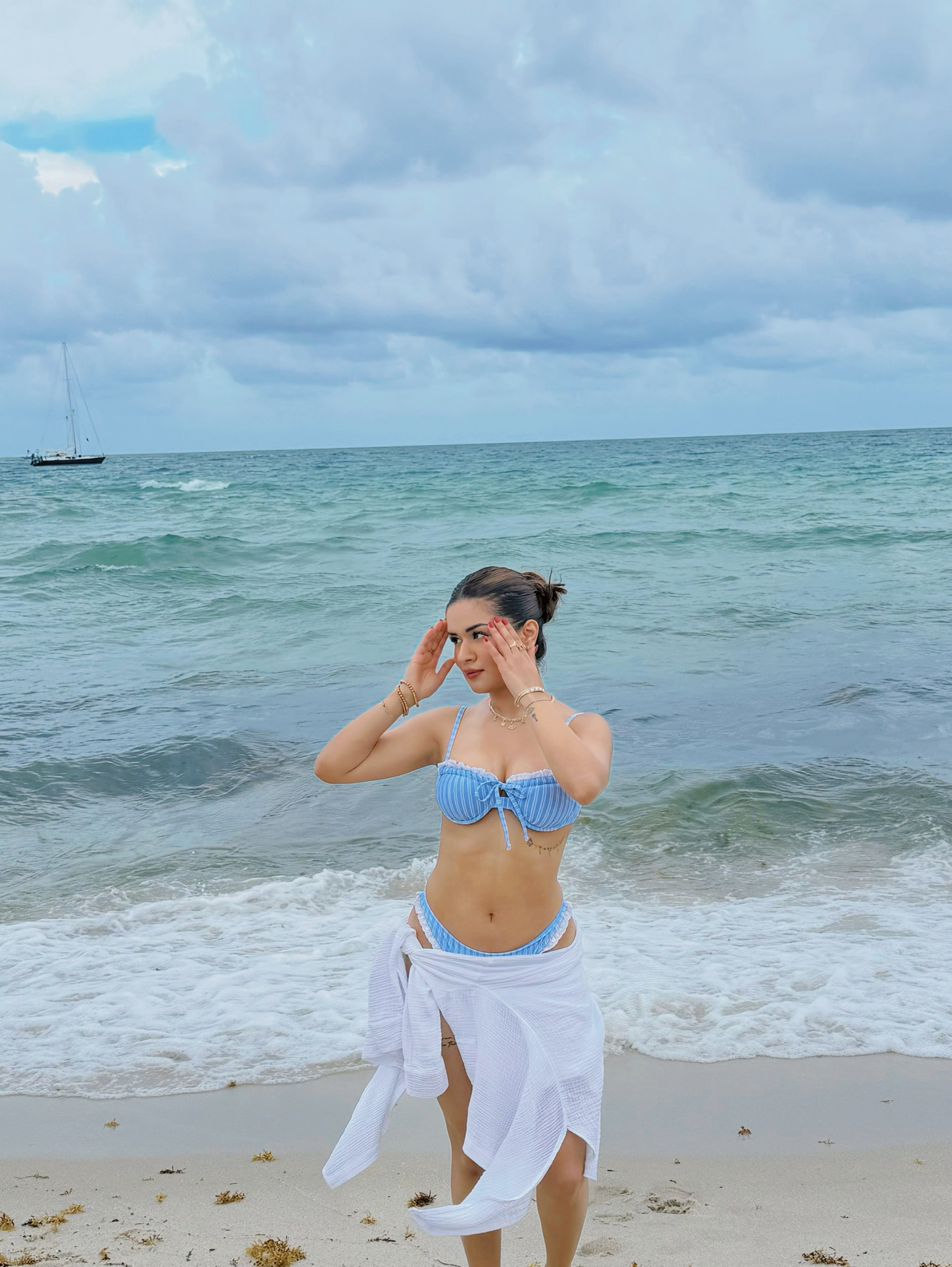 Avneet Kaur’s Coastal Escape in Powder Blue