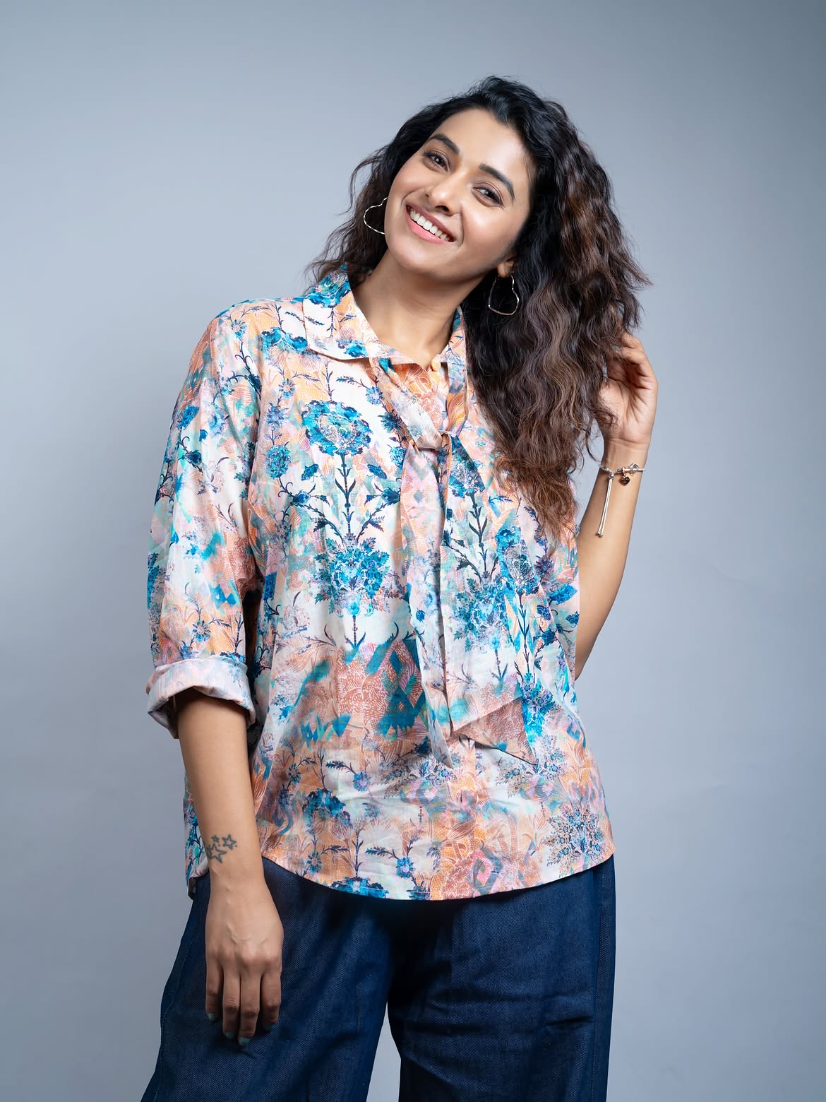 Priya Bhavani Shankar Looks Gorgeous in a Vibrant Floral Outfit