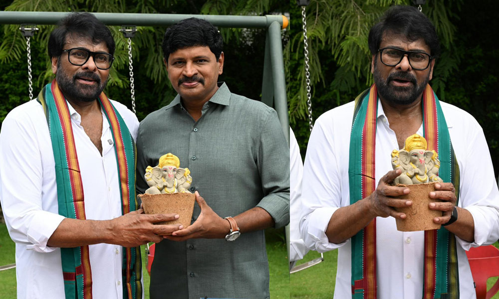 Chiranjeevi Gives a Green Idea for Ganesh Chaturthi Celebrations