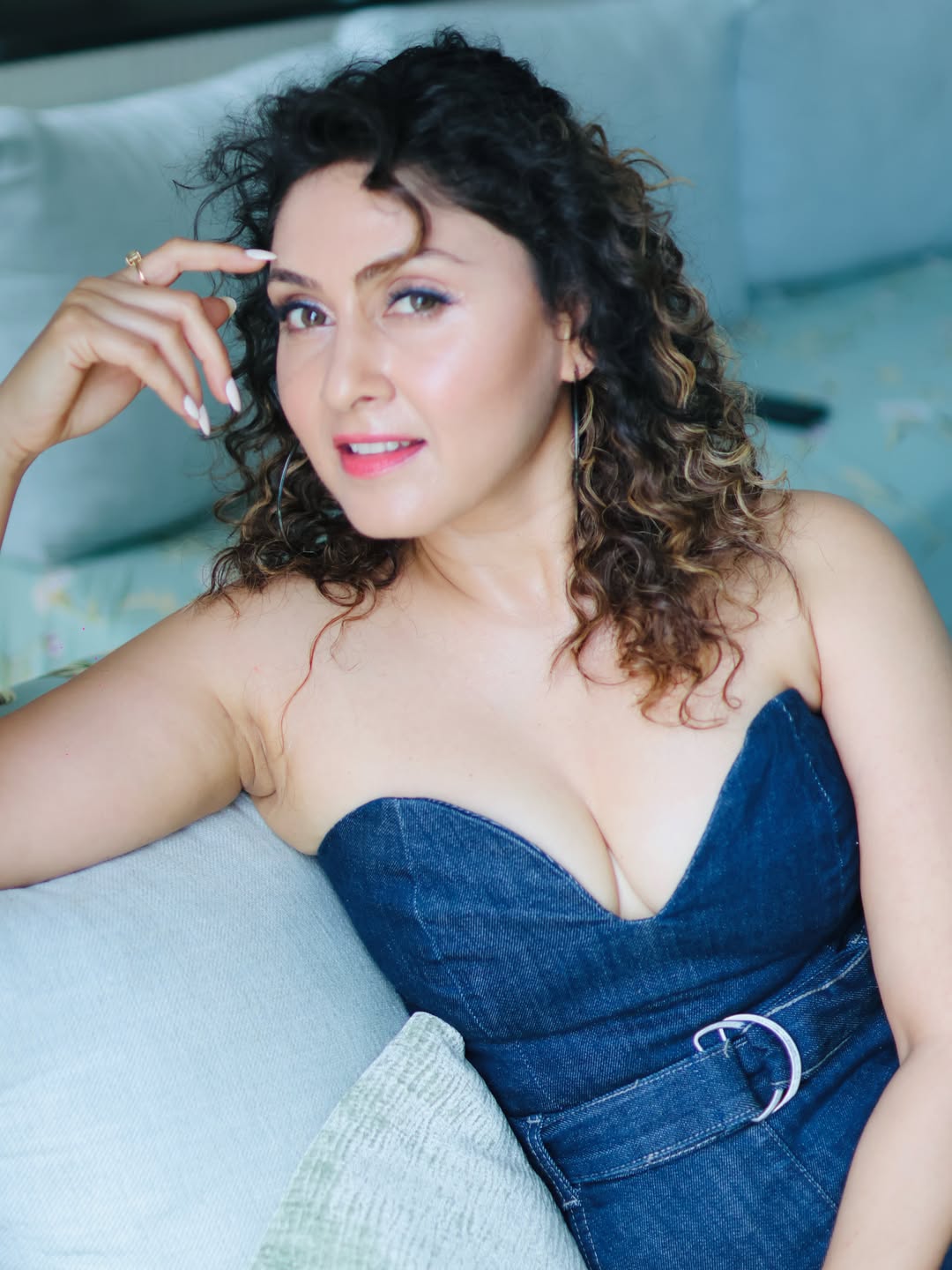 Manjari Fadnnis Stuns in a Bold Denim Jumpsuit With a Playful Glam Look