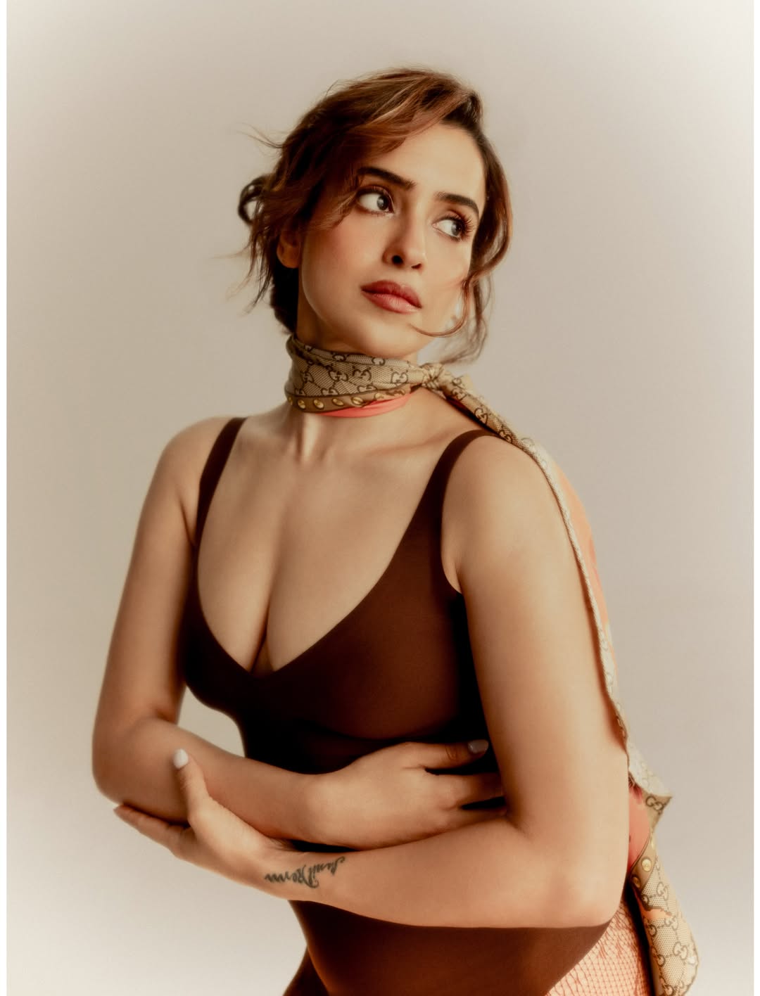 Sanya Malhotra Raises the Glam Quotient With Her Chic Gucci Scarf Look