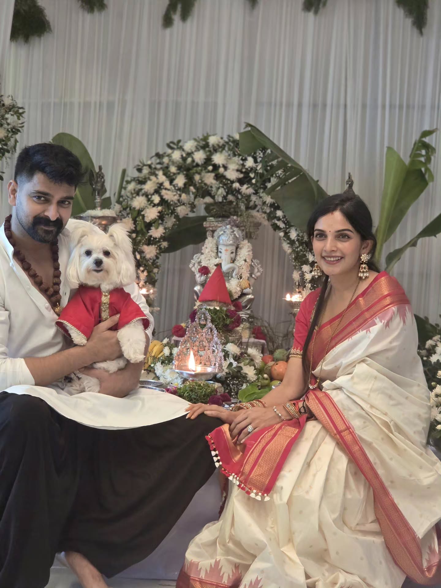 Naga Shaurya and Wife Anusha Shetty Celebrate Ganesh Chaturthi With Family